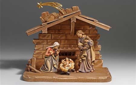 Stalla con Famiglia - Presepe Kostner